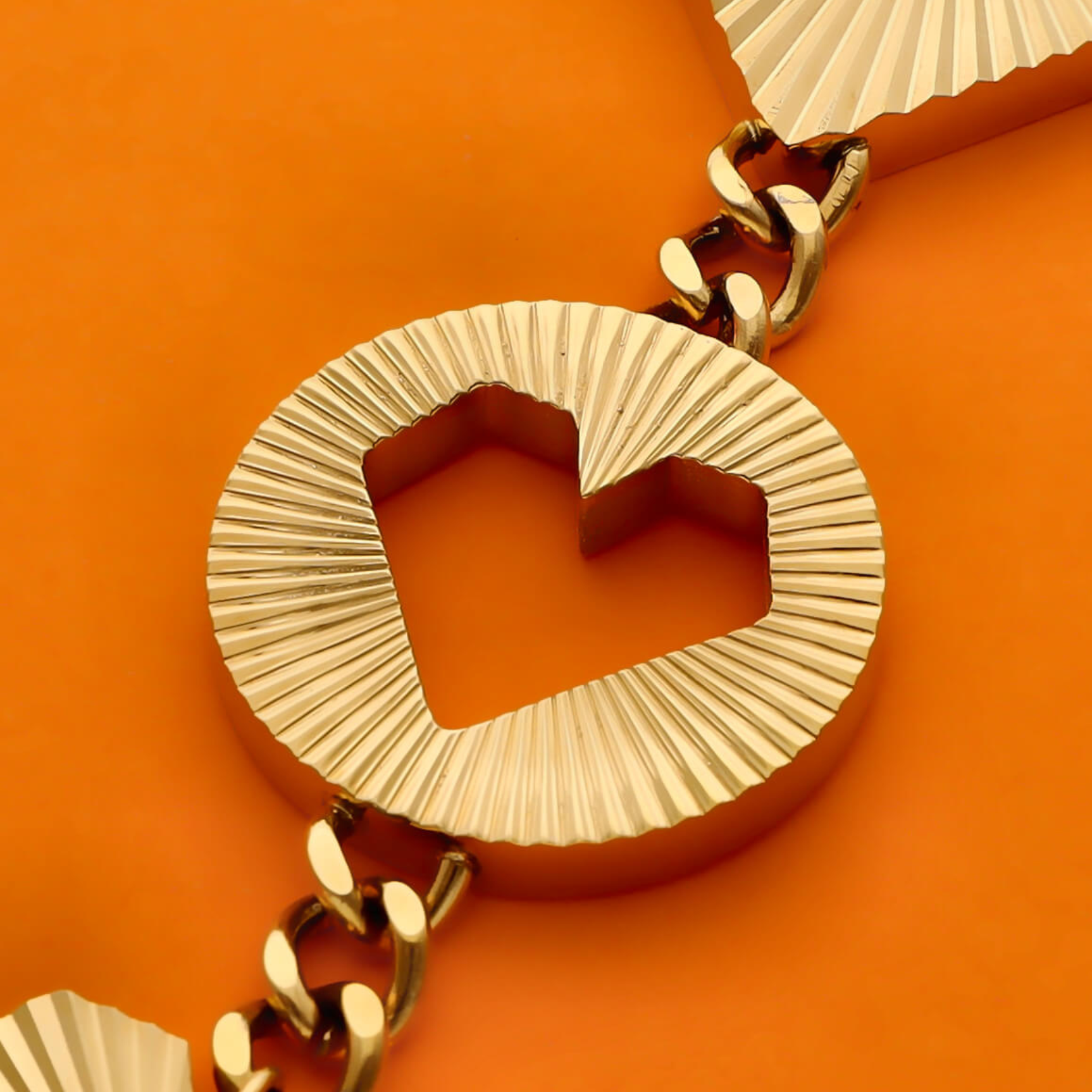 HEARTCORE statement-kette gold lang