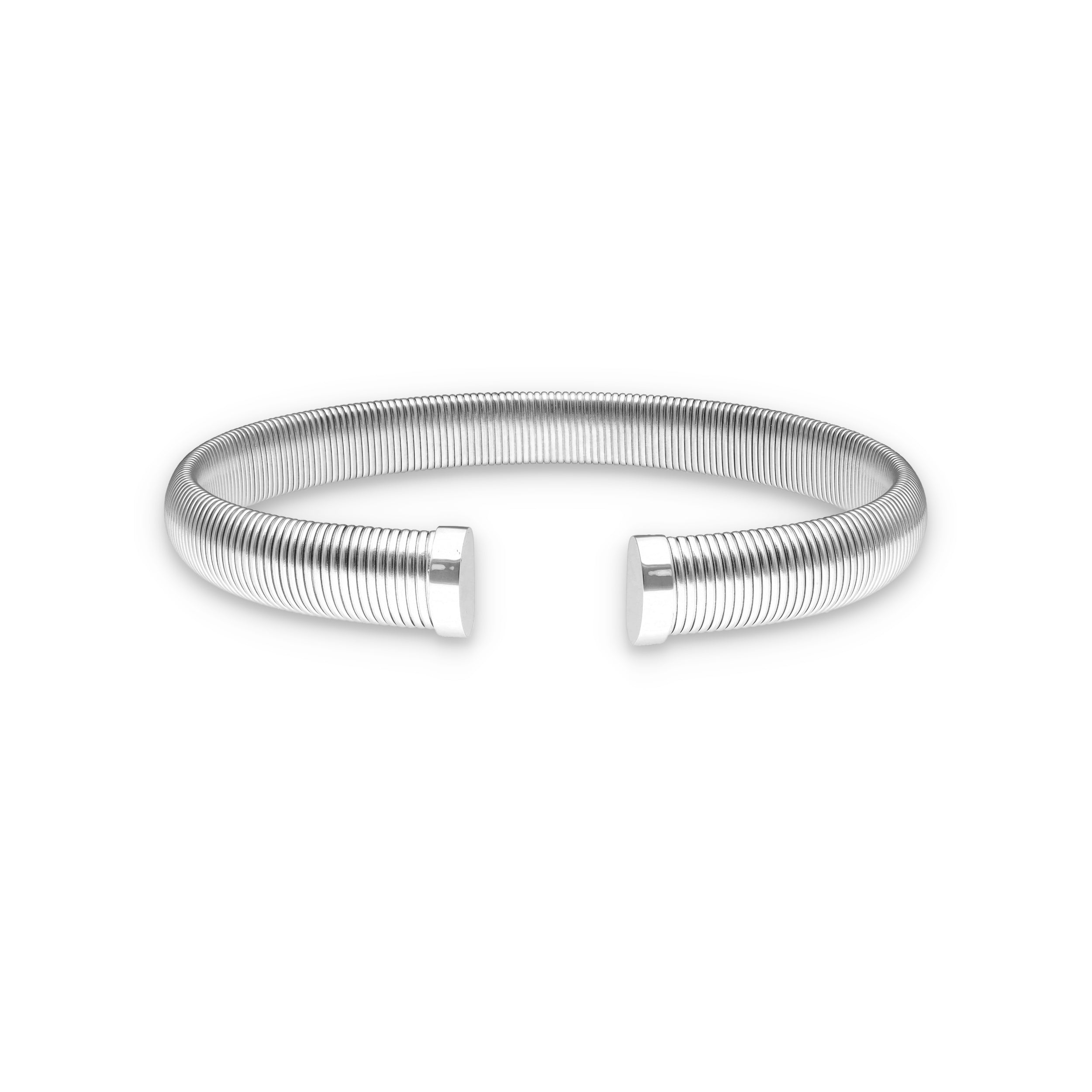 Produktbild von Halsreif JAHZARA von Schmucktick, Höhe 16 mm, geriffelte Optik, Edelstahl, silber, Must-Have Schmuckstück. Trend. 